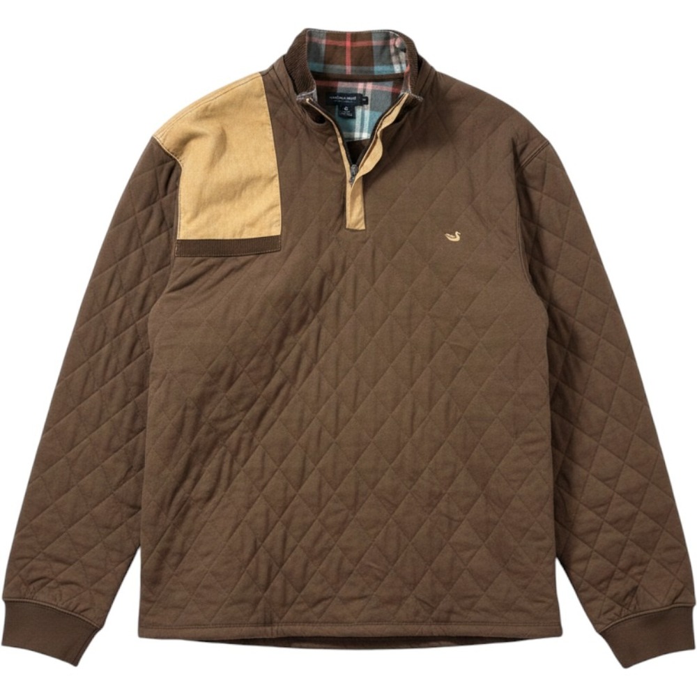 Southern Marsh Quilted Pullover Shooting Jacket Brown Tan Suede Trim Mens 2XL
